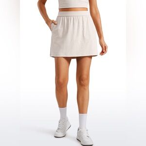 Ribbed High Rise Pocket A Line Skirt 14''